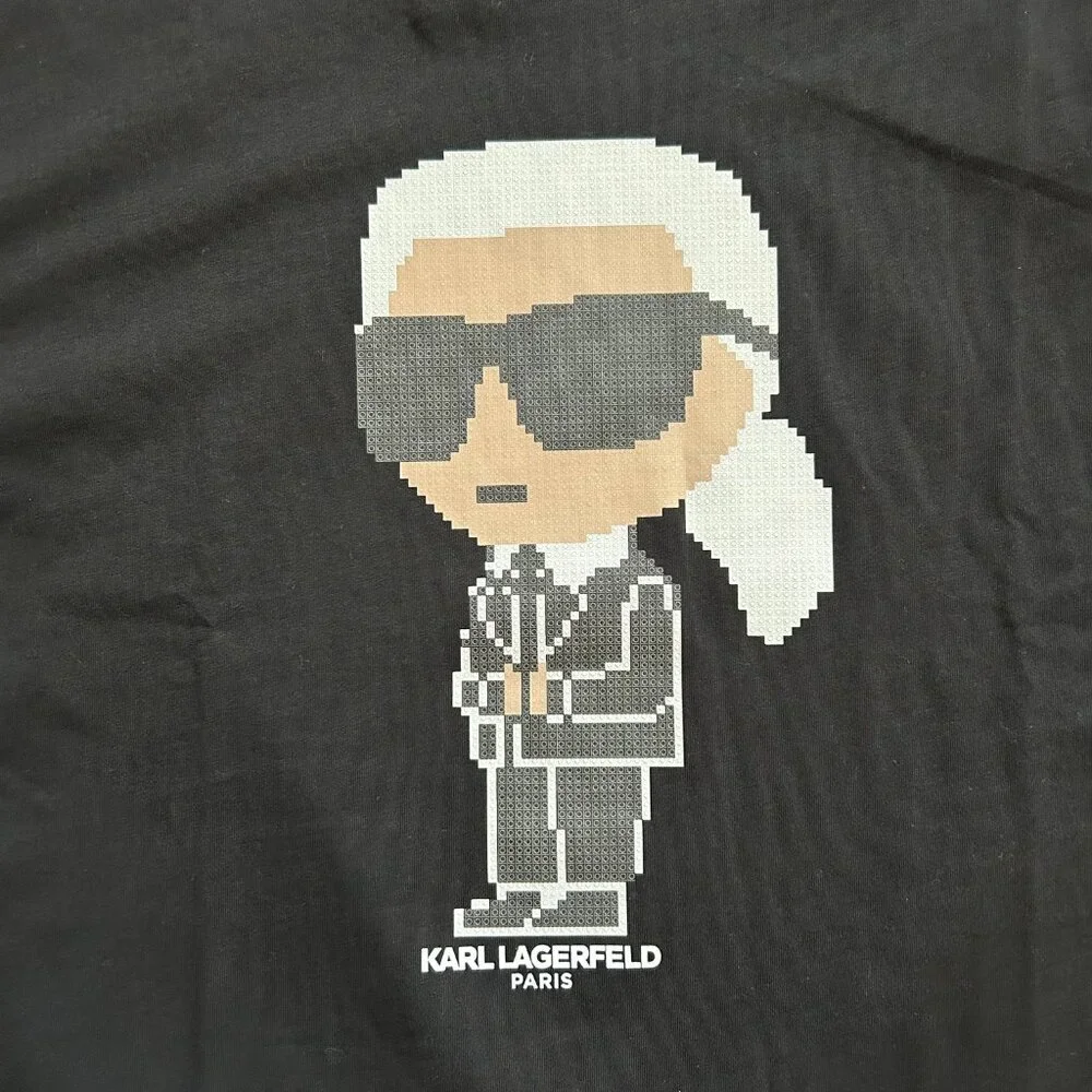 Karl Lagerfeld Paris mens black short sleeve tshirt shirt size L large NEW NWT - Picture 2 of 4